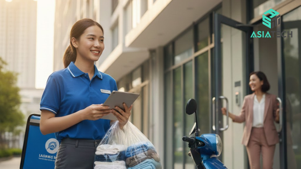 dịch vụ giặt là giao nhận