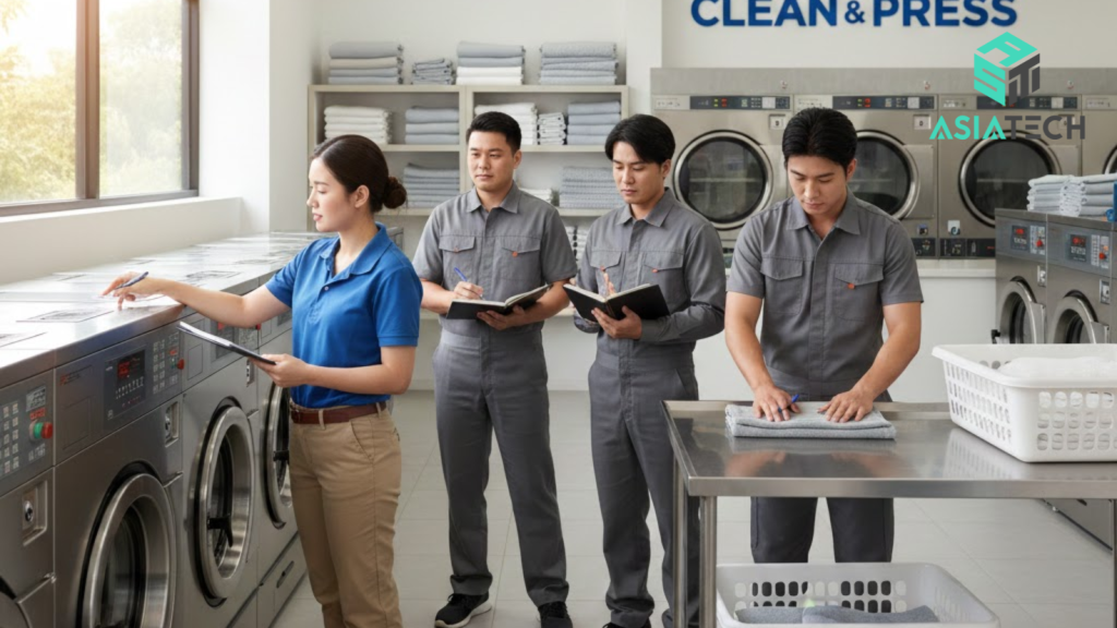 đào tạo nhân viên tiệm giặt là